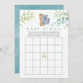 Cute Koala Bear Eucalyptus Leaves Baby Bingo (Front/Back)