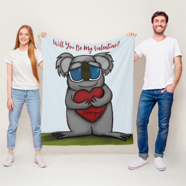 Cute Koala Bear Fleece Blanket (In Situ)