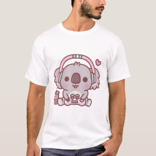 Cute Koala Bear Gamer With Headphones And Game Con T-Shirt