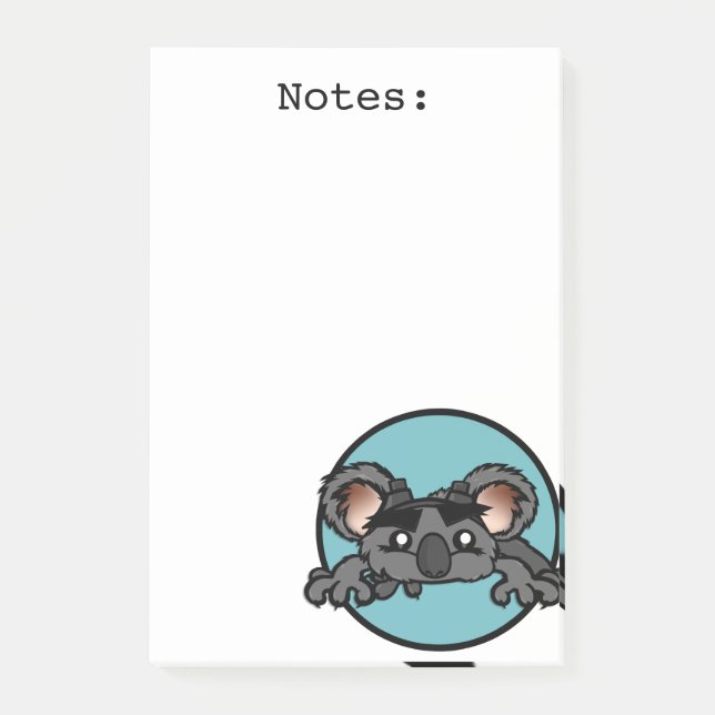 CUTE KOALA BEAR GRAPHIC NOTEPAD (Front)