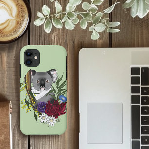 Cute Koala Bear Green Australian Wildlife Floral iPhone 11 Case