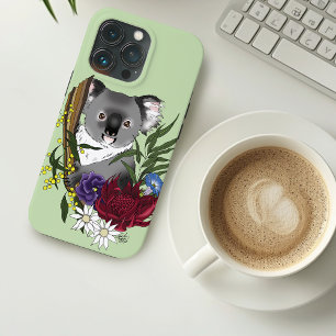 Cute Koala Bear Green Australian Wildlife Floral iPhone 13 Pro Case