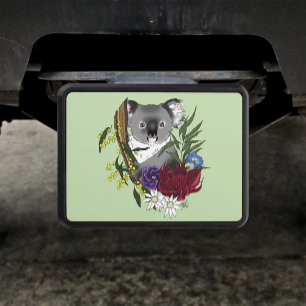 Cute Koala Bear Green Australian Wildlife Floral Hitch Cover