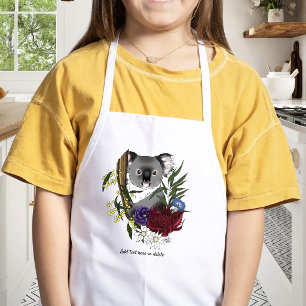 Cute Koala Bear Green Australian Wildlife Floral Kids' Apron