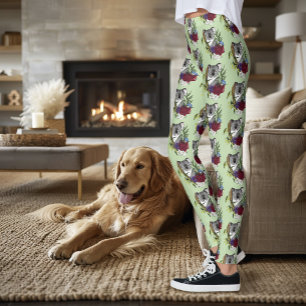 Cute Koala Bear Green Australian Wildlife Floral Leggings
