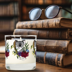 Cute Koala Bear Green Australian Wildlife Floral Scented Candle