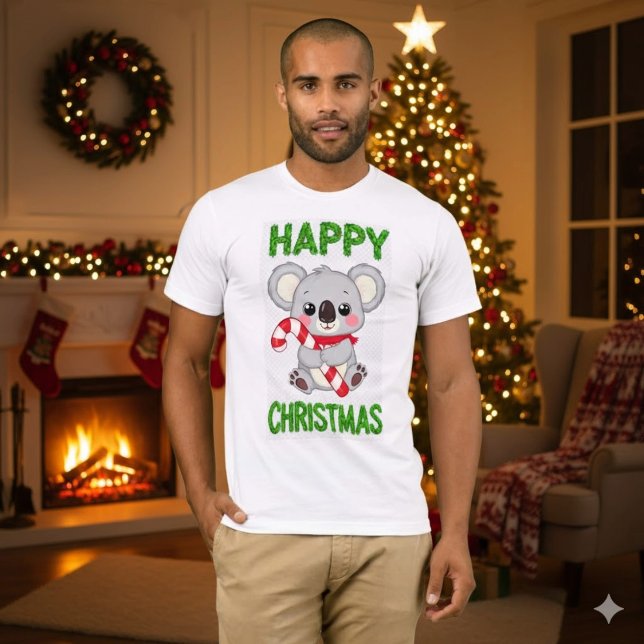 Cute Koala Bear Happy Christmas T-Shirt (Creator Uploaded)