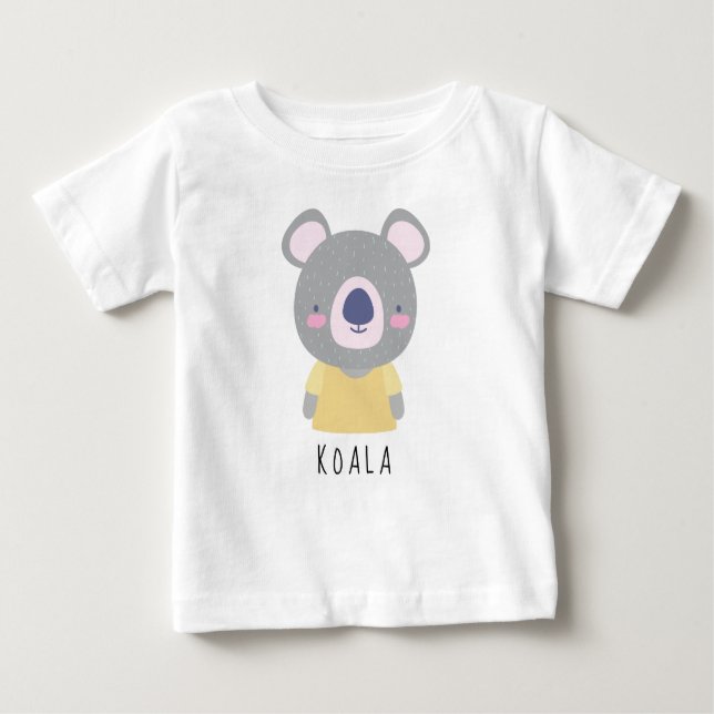 Cute Koala Bear Illustration - Customizable Baby T-Shirt (Front)