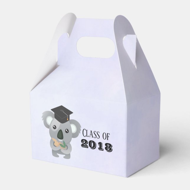 Cute Koala Bear in Graduation Cap Class of Favor Boxes (Front Side)