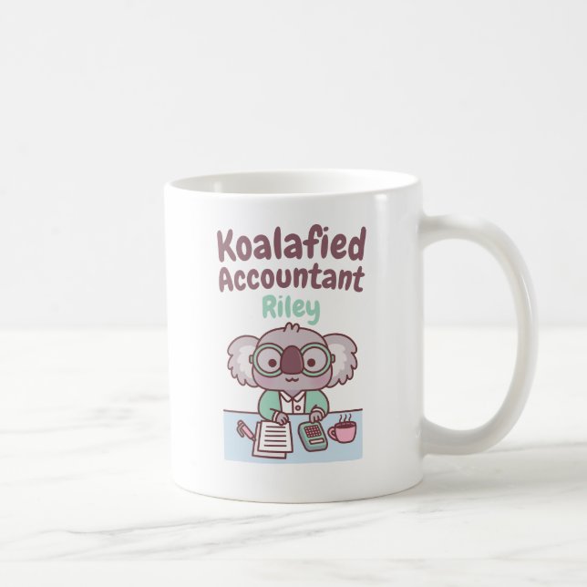 Cute Koala Bear Koalafied Accountant Funny Gift Coffee Mug (Right)