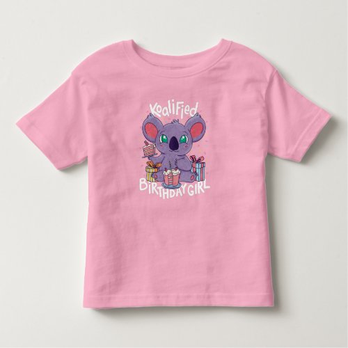 Cute Koala Bear Koalified Birthday Girl Pink Toddler T_shirt