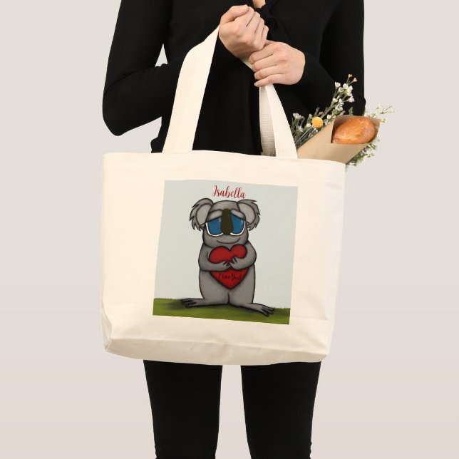 Cute Koala Bear Large Tote Bag (Front (Product))