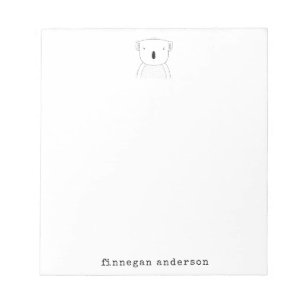 Cute Koala Bear Line Art Drawing Personalized Notepad