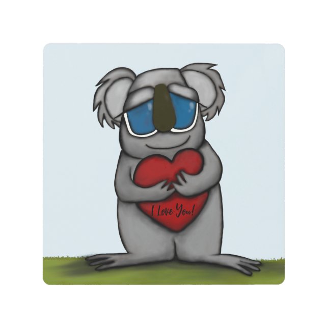 Cute Koala Bear Metal Print (Front)
