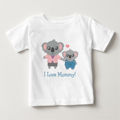 Cute Koala Bear Mommy and Child Baby T_Shirt