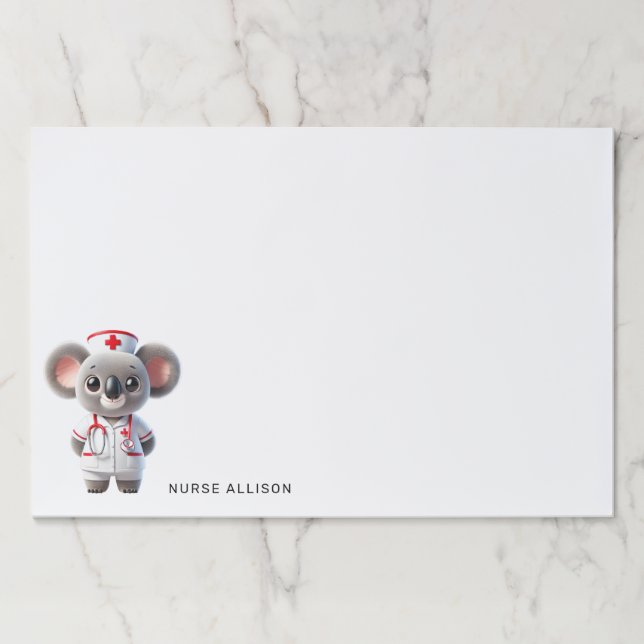 Cute Koala Bear Nurse Personalized Paper Pad (Front)