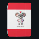 Cute Koala Bear Nurse with Red Stethoscope iPad Mini Cover<br><div class="desc">This phone case for nurses features a cute koala bear dressed as a nurse wearing a red stethoscope on a white background with your name to personalize. Perfect for a nurse or nursing school graduate. Image generated with AI.</div>