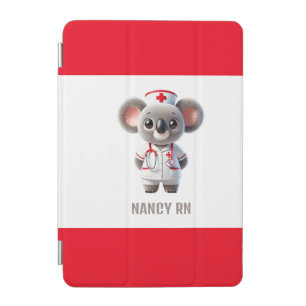 Cute Koala Bear Nurse with Red Stethoscope iPad Mini Cover