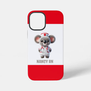 Cute Koala Bear Nurse with Red Stethoscope iPhone 12 Mini Case