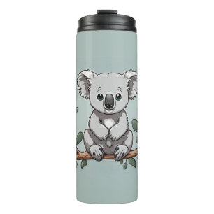 Cute koala bear on teal thermal tumbler