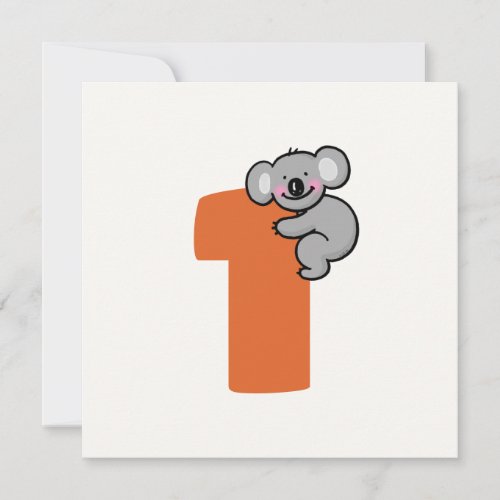 Cute Koala Bear One Sweet Year 1st Birthday Invitation