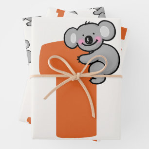 Cute Koala Bear One Sweet Year 1st Birthday Wrapping Paper Sheets