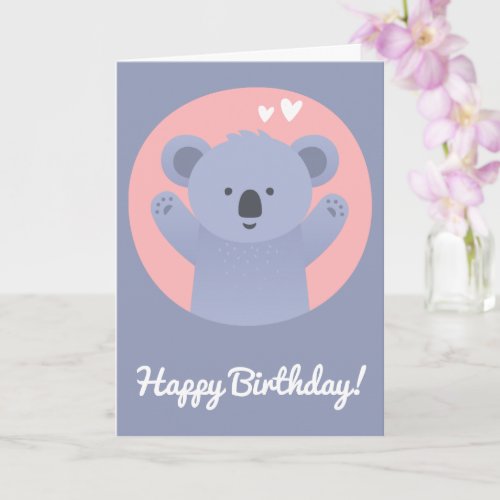 Cute Koala Bear _ Personalized Kids Birthday Card