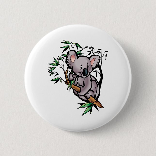 Cute Koala Bear Pinback Button (Front)