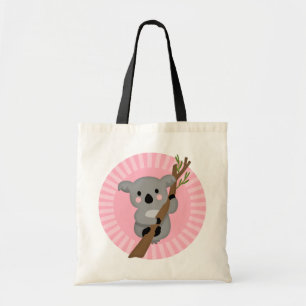 Cute Koala Bear - Pink Gray Girl Tote Bag