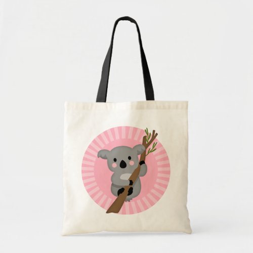 Cute Koala Bear _ Pink Gray Girl Tote Bag