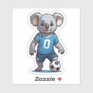 Cute Koala Bear Playing Soccer Sticker