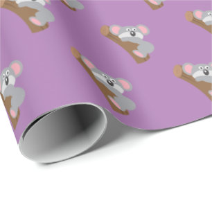 Cute Koala Bear Purple Gift Wrapping Paper