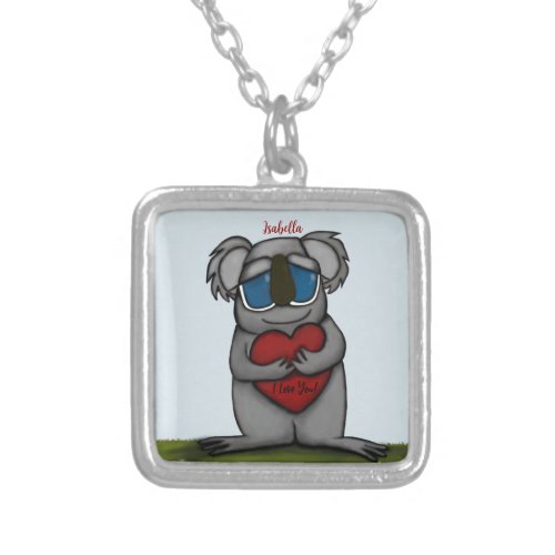 Cute Koala Bear Silver Plated Necklace