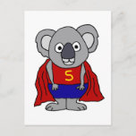 Cute Koala Bear Superhero Postcard
