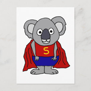 Cute Koala Bear Superhero Postcard