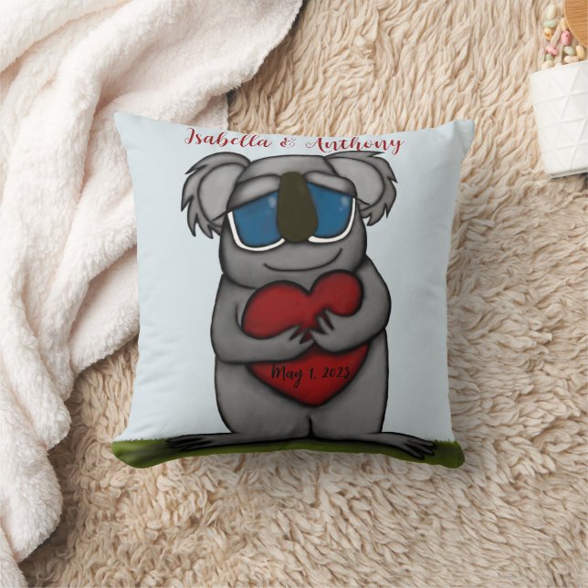 Cute Koala Bear Throw Pillow (Blanket)