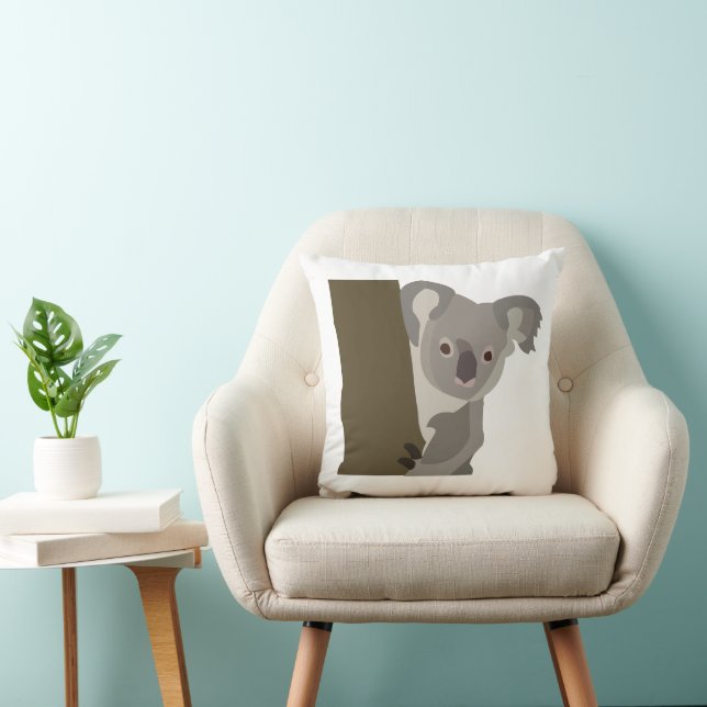 Cute Koala Bear Throw Pillow (Chair)