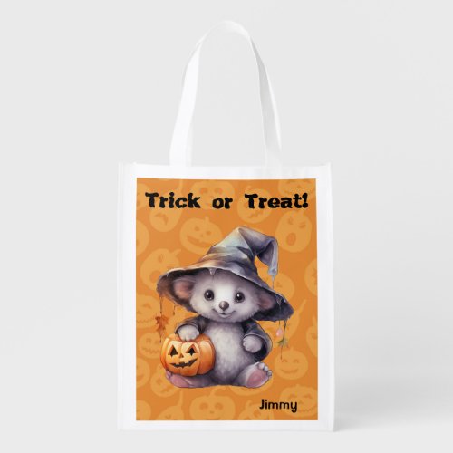 Cute Koala Bear Witch Kids Trick or Treat Bag