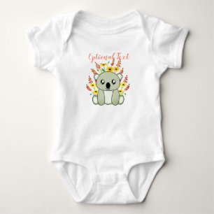 Cute Koala Bear with Flowers Baby Bodysuit