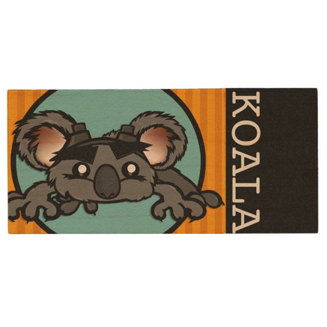 CUTE KOALA BEAR WOOD USB FLASH DRIVE (Front)