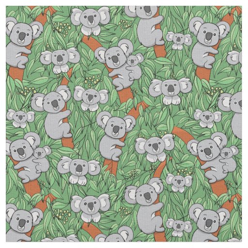 Cute Koala Bears Pattern Fabric
