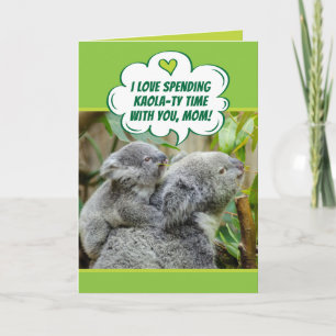 Cute Koala Bears Spending Quality Time Together Card