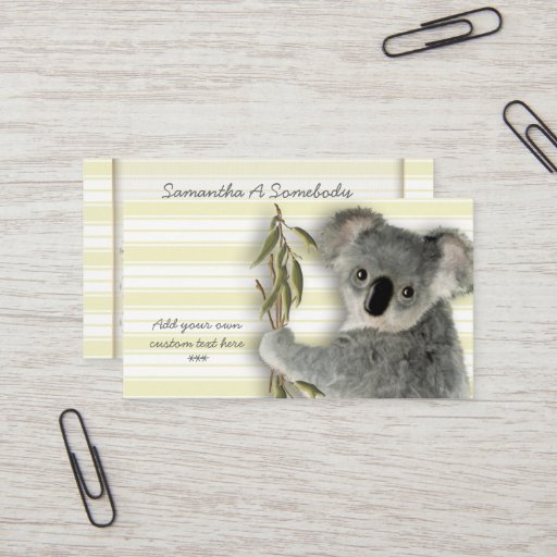 Customizable Cute Koala Business Card