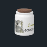 Cute Koala Candy Jar<br><div class="desc">Personalize this little jar with your own name and text!
This adorable cute fluffy koala has his own supply of eucalyptus leaves so he's chilled and happy to keep your candy safe. A sweet digitally painted design to brighten up a dull day!</div>