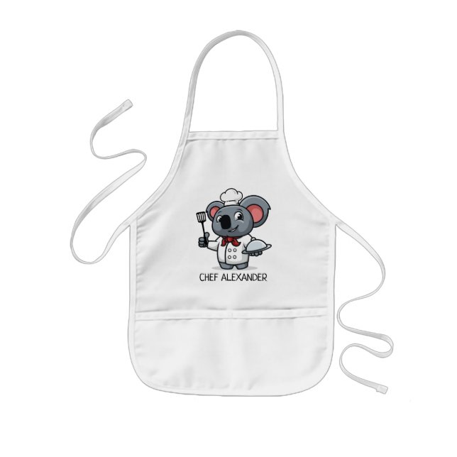 Cute Koala Chef Personalize Kids' Apron (Front)