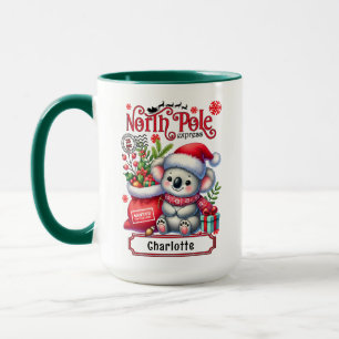 Cute Koala Chirstmas Personalized Name Mug