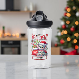 Cute Koala Chirstmas Personalized Name Water Bottle