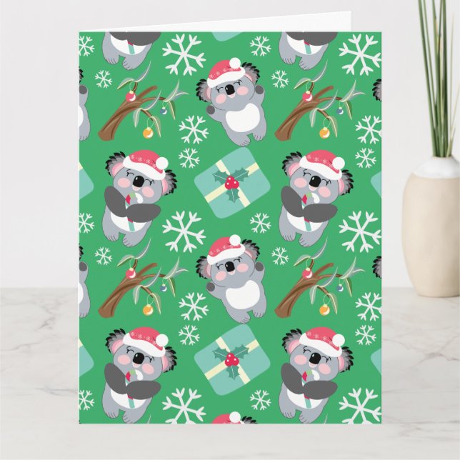 Cute Koala Christmas Card (Front)
