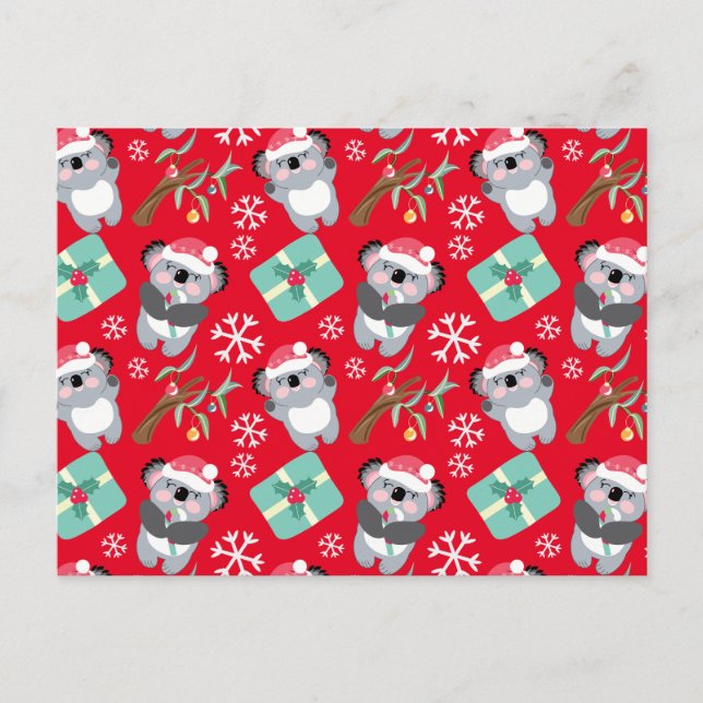 Cute Koala Christmas Postcard (Front)