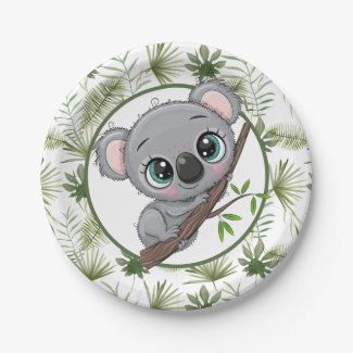 Cute Koala Cub Paper Plates